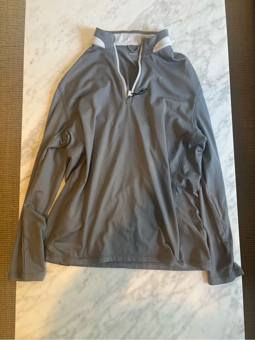 Puma Men's Gray Quarter-Zip Performance Jacket